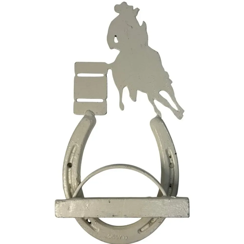 Diamond Horseshoe Wall Coat Hook Cowboy Western Metal Rustic Barn Decor 10.25”